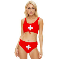 Bañador con estampado 3D de la Copa del Mundo de España para mujer, traje de baño dividido sin espalda, Bikini para mujer 2024 - details 34
