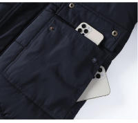 Chaqueta gruesa de lana a prueba de viento para hombre, abrigo de Parka con Cuello de piel con capucha, chaqueta informal clásica, invierno, 2024 - details 11