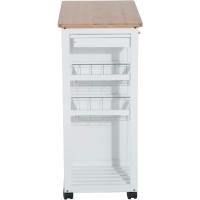 Carrito de Cocina Multiusos con Ruedas Ideal para Baño Dormitorio Estantería de Madera 70x37x85cm - details 8