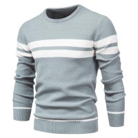 Nueva Suéter De Otoño Para Hombre Con Cuello Redondo Y Mangas Largas Patchwork Caliente Y Delgado Moda Casual Ropa De Hombre - details 2