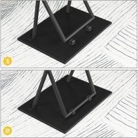 Mesa Auxiliar Plegable de 2, Mesa Lateral para Sofá, Escritorio Pequeño para Portátil, Mesa de TV Plegable pequeña, Estructura de Almacenamiento Fácil, Marrón Rústico y Negro EBF25BZ01 - details 26