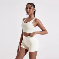 Sujetador deportivo de color sólido para mujer, top suave y ajustado, entrenamiento integral, trotar, gimnasio, yoga, ropa interior, espalda cruzada con almohadilla para el pecho - details 16