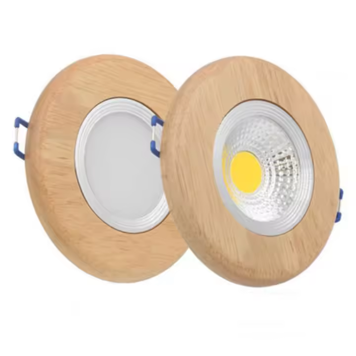 Anillo de luz descendente led de madera maciza, 3W, 5W, 7W, focos de techo, lámpara de fondo Industrial para oficina y sala de estar - 1