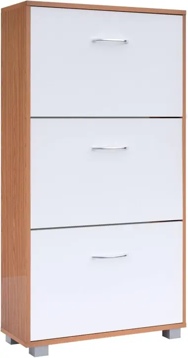 Mueble Zapatero para 18 Pares Organizador de Zapatos 3 Puertas Armario Compacto 115x61x24cm - 1