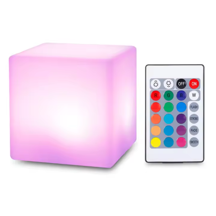Luz Nocturna LED recargable con forma de cubo, luz nocturna con Control remoto para dormitorio, 7 colores que cambian, batería integrada - 1