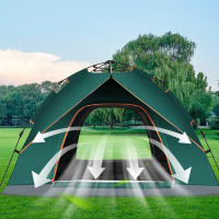 Rcynview Tienda de campaña para 4 personas, tienda de campaña ligera, resistente, impermeable para exteriores, tienda de campaña tipo domo ligera, tienda compacta con tamaño de paquete pequeño para familia, playa, festival, grupo - details 3