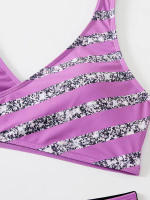 Conjunto de Bikini a rayas para mujer, bañador Sexy de dos piezas, ropa de playa, traje de baño brasileño, novedad de 2022 - details 7