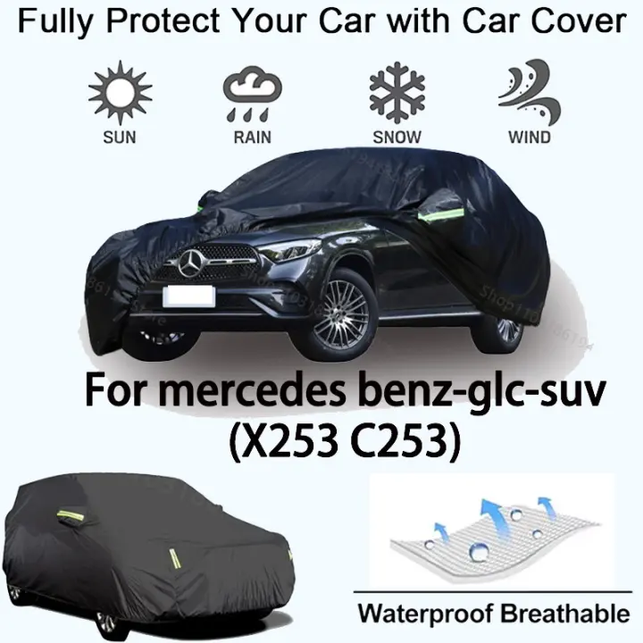 Funda Completa para Mercedes Benz-GLC (C253 X253) Protectora contra la Nieve y el Sol, Impermeable y a Prueba de Polvo Accesorios para Automóviles - Negro - 1