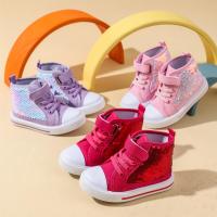 Zapatos de lona para niños primavera y otoño tendencia alta con lentejuelas zapatos de princesa niñas hebilla zapatos casuales de tablero - details 7