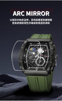 Reloj Skeleton Sport Luxury para hombre: resistente al agua, luminoso, duradero, con correa de caucho, diseño elegante - details 7
