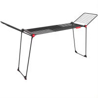 Tendedero Extensible Ultimate |   Alas laterales y varillas gruesas extensibles XXL |   Montaje súper fácil y rápido |   Hasta 30 metros de longitud de tendido I Menos marcas en la ropa I Color Negro - details 0