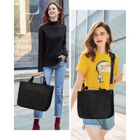 Bolsa cruzada de lona con múltiples compartimentos para mujer, de gran capacidad y con secciones. - details 5
