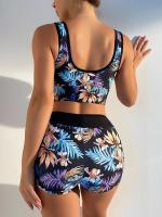 Conjunto de bikini de cintura alta para mujer, traje de baño sexy con estampado floral, traje de baño de playa, 2023 - details 2