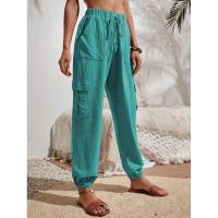 Pantalones de cintura elástica para mujer, pierna con bolsillos, estilo coreano, moda estética clásica - details 23