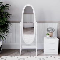 Longitud Total de pie Espejo de tocador Ajustable Dormitorio Muebles de Madera, Color Blanco - details 1