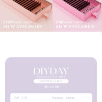 Extensiones de Pestañas en Forma de W DIYDAY Pestañas Suaves Naturales Pre-Hechas con Efecto de Floración Herramientas de Cuidado de la Piel Facial para Maquillaje de Belleza - details 1