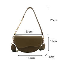 Bolso de hombro con doble correa para mujer, bolso cruzado de cuero PU versátil, moda informal de Color sólido - details 29