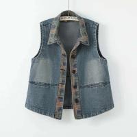 Chaleco Denim Retro para Mujer Chaleco Ajustado sin Mangas, Botón Único, Moda Casual de Primavera y Otoño, Novedad 2024 - details 11