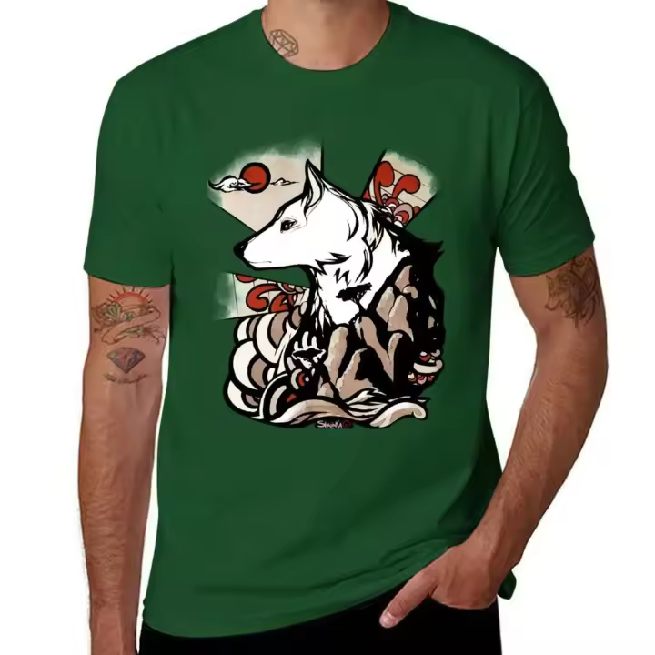 Camiseta Wolf Ukiyo-e Heavyweights nueva edición ropa de hombre - 1