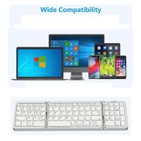 Teclado Bluetooth plegable, teclado inalámbrico recargable por USB para IOS, Android, Windows, PC, portátil, teléfono inteligente, plateado - details 3