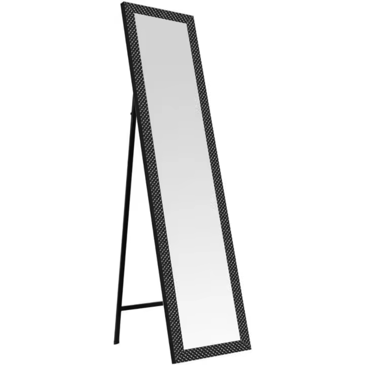 Espejo de Pie, de Cuerpo Entero, Marco de Plástico, Forma Rectangular de 37x157 cm, para Dormitorio, salón, Cuarto de baño, Pasillo Blanco o Negro (Blanco) - 1