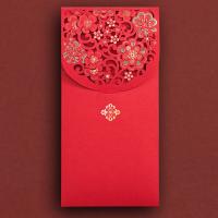 Sobres rojos chinos con grabado láser, paquete rojo hueco Rectangular en relieve, matrimonio tridimensional de HongBao, 6 uds. - details 9