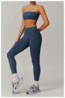 Ropa interior con corpiño antiflacidez para mujer, Tops deportivos de una pieza sin tirantes, ropa interior deportiva nublada, ropa ajustada para gimnasio y Yoga - details 4