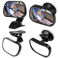Mini espejo convexo trasero 2 en 1 para niños, asiento trasero de coche, espejo de bebé ajustable - details 7