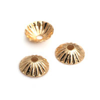 50 Uds. De cuentas redondas de latón de Color dorado de 18K, tapas de hojas de árbol y flores, suministros para hacer cuentas de joyería, accesorios Diy - details 111