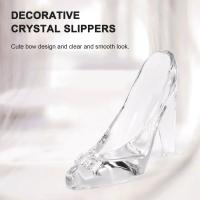 Zapatos de tacón alto de cristal para decoración del hogar, figuritas, miniaturas, adorno, regalo de cumpleaños, Cenicienta, boda - details 1