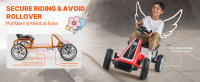 SucceBuy Go Kart con pedales para niños, juguete todoterreno de 4 ruedas para niños. Con volante, asiento ajustable, freno de mano - details 1