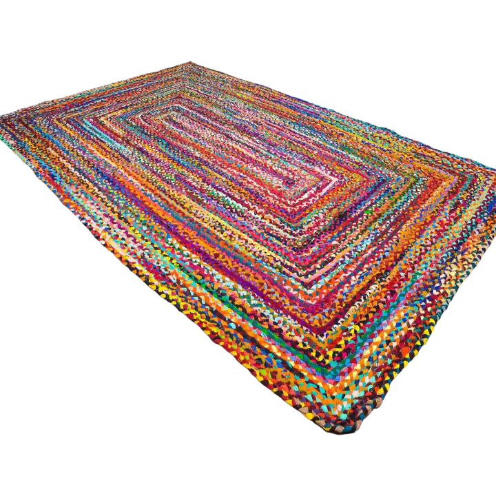 Alfombra de Algodón Multicolor 183x123 cm Alfombras de Piso Rectangulares Grandes - 1