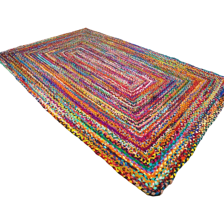 Alfombra de Algodón Multicolor 183x123 cm Alfombras de Piso Rectangulares Grandes - 1