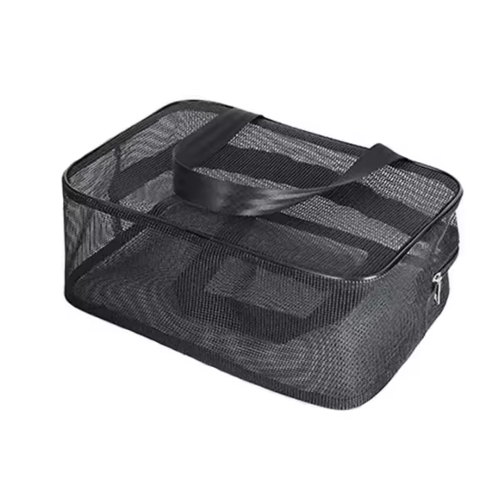 Malla de malla completa de viaje, bolsa de almacenamiento de cosméticos, en mano con bolsa de artículos de tocador - 1