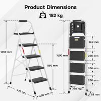 Escaleras Plegables de 150KG Pedales Antideslizantes Anchos Taburete Escaleras de Mano de Acero - details 51