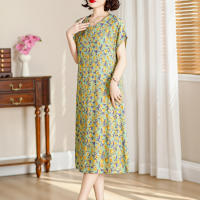 Elegante Vestido de Verano 2024 Estilo Vintage Suelto para Mujeres Cuello en V Casual - details 22