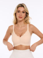 Sujetador con borde de acero Jacquard para mujer, ropa interior cómoda de gran tamaño, soporte superior - details 4