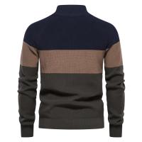 Otoño e Invierno, suéter de color collage para hombres, cárdigan con cremallera para hombres, suéter de algodón para hombres jóvenes de lana - details 2