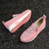 Zapatos de punta redonda plana con cremallera lateral inferior gruesa, zapatos deportivos casuales para mujer, zapatos de talla grande - details 7