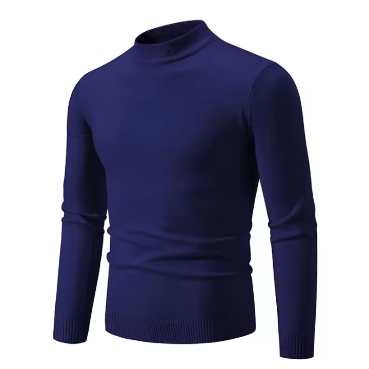 Suéter Casual Hombre Primavera Moda Básica Sólida Cuello Mock ustado Comodidad Tejido de Otoño para Mujeres Material Exterior - 1