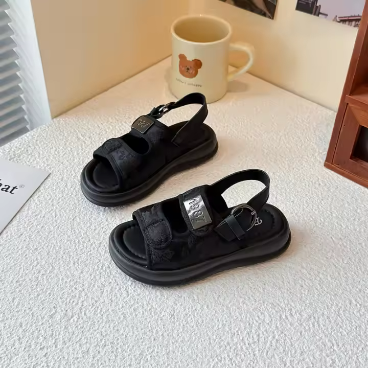 Sandalias infantiles informales con tiras de gancho, una nueva tendencia en zapatos de moda con dedos abiertos, talla mediana y grande para niños - 1