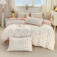 Conjunto de Cama Floral Retro Coreano Sábanas de Algodón Lavado 100%, Funda de Edredón Suave, Funda de Almohada - details 4