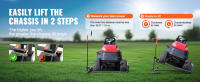 SucceBuy Ride on Lawn Mower Lift Jack, capacidad de 880 libras. Diseño telescópico con manivela y mangos para herramientas eléctricas. Plegable para cortacésped y tractores de jardín. Gato de mantenimiento negro y resistente - details 1