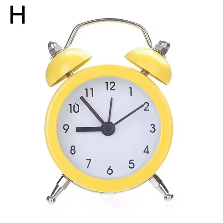 Reloj despertador con doble campana, marco de Metal, alarma fuerte, funciona con batería, despertador de mesa de escritorio para dormitorio y decoración del hogar - 1