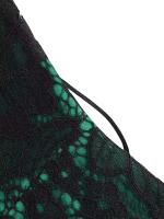 Vestido de Encaje con Cuello Redondo Retro de Ouwu Sin Mangas, Cinturón Enchufable, Estilo Vintage para Mujeres Perfecto para Fiesta de Halloween o Cumpleaños - details 24