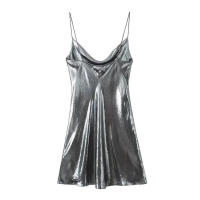 OUWU- Vestido elegante sin tirantes con espalda descubierta en tonos metálicos multicolor de moda Primavera 2025 Ropa de mujer - details 7