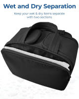 Bolsa de artículos de tocador de viaje, ligera, grande, de apertura ancha, bolsa de cosméticos esponjosa, bolsa de almacenamiento, juego de artículos de tocador de viaje - details 3