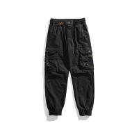 Pantalones Cargo de Moda para Hombres 2024 Estilo Callejero Suelto con Cordón Material de Algodón - details 1