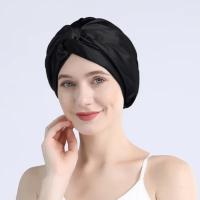 Gorros de turbante de seda de morera 100 para mujer, gorro de noche retorcido para dormir, gorro envolvente de pelo de seda pura de 19 Momme para mujer rizada - details 3