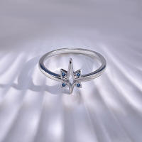 Anillo brillante de Plata de Ley 925 con estrellas de cielo estrellado misterioso, regalo de moda para fiesta de citas y boda para mujeres y niñas - details 2